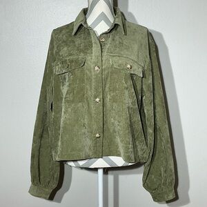 Glam Olive Women’s Large Corduroy Cropped Jacket